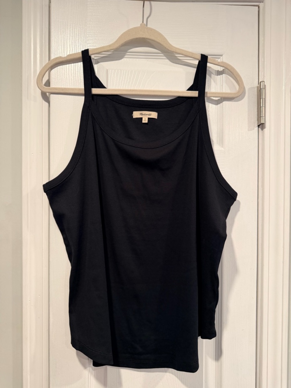 NWOT Madewell Size 3X Black Thin Strap Ribbed Supima Racerback Tank Top